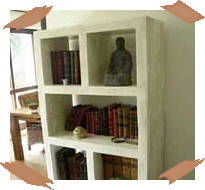 etagere de carton, rangement en carton.